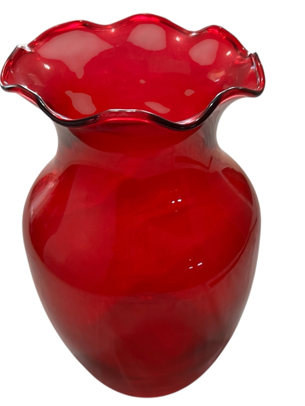 Vintage Anchor Hocking Royal Ruby Red Glass Vase